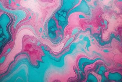 The primary subject of the image is a colorful, swirling pattern that resembles a painting or a digital artwork. The setting is a pink and blue background, which adds to the vibrant and lively atmosphere of the scene. The visual style appears to be a mix of photo and digital art, creating a unique and eye-catching piece. The dominant colors are pink and blue, which evoke a sense of warmth and energy.