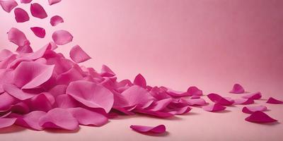 The primary subject of the image is a pink flower petal, which is the main object, scene, or focus of the image. The setting is a pink background, which adds to the overall atmosphere. The visual style is a close-up of the flower petal, showcasing its details. The colors and mood of the image are predominantly pink, creating a warm and inviting atmosphere.