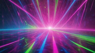 The primary subject of the image is a brightly colored, pink and green neon light. The light is shining on a dark background, creating a vibrant and lively atmosphere. The visual style of the image is a combination of digital art and illustration, with the neon light creating a unique and eye-catching pattern. The colors and mood of the image are predominantly pink and green, giving it a warm and inviting feel.