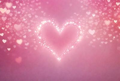 The primary subject of the image is a heart-shaped design, which is a digital art or illustration. The heart is pink and features a pattern of glittering hearts surrounding it. The setting is a pink background, which adds to the overall mood of the image. The visual style is a combination of digital art and illustration, creating a unique and eye-catching design.