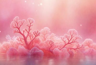 The primary subject of the image is a group of pink and white flowers, which are the main objects in the scene. The flowers are set against a pink background, creating a visually striking and vibrant scene. The visual style of the image is digital art, as it appears to be a digital illustration or drawing of the flowers. The dominant colors in the image are pink and white, giving it a warm and inviting atmosphere.
