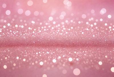 The primary subject of the image is a close-up of a pink surface, possibly a wall or a piece of fabric, with a pattern of glittering, pink-colored dots. The setting appears to be a room with a pink background, and the visual style is a combination of a photo and a digital artwork. The colors and mood of the image are predominantly pink, creating a warm and inviting atmosphere.