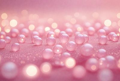 The primary subject of the image is a pink surface with a pattern of pink and white bubbles. The setting is a pink background, and the visual style appears to be a photo. The colors and mood of the image are predominantly pink, creating a warm and inviting atmosphere.