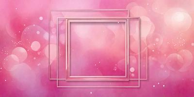 The primary subject of the image is a pink background with a white frame. The setting is a pink and white room, and the visual style is a combination of digital art and illustration. The dominant colors are pink and white, creating a warm and inviting atmosphere.