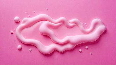 The primary subject of the image is a large, pink, swirling mass of cream or frosting. The setting is a pink background, which adds to the overall mood of the image. The visual style appears to be a combination of a photo and digital art, as the frosting appears to be a blend of realistic and artistic elements. The colors and mood of the image are predominantly pink, creating a warm and inviting atmosphere.