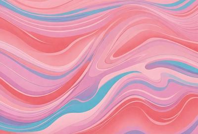 The primary subject of the image is a painting featuring a pink and blue color scheme. The painting is a close-up of a swirling, abstract design, which gives it a dynamic and artistic appearance. The setting is a wall, and the visual style is a painting, showcasing the artist's skill in creating a visually appealing and engaging piece of art. The colors and mood of the painting are vibrant and lively, evoking a sense of energy and creativity.