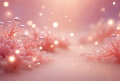 The primary subject of the image is a close-up of a pink, fuzzy, and sparkly object, possibly a piece of art or a digital creation. The setting appears to be a pink background, which adds to the overall mood of the image. The visual style of the image is a combination of photo and digital art, creating a unique and eye-catching appearance. The colors and mood of the image are predominantly pink, giving it a soft and dreamy atmosphere.