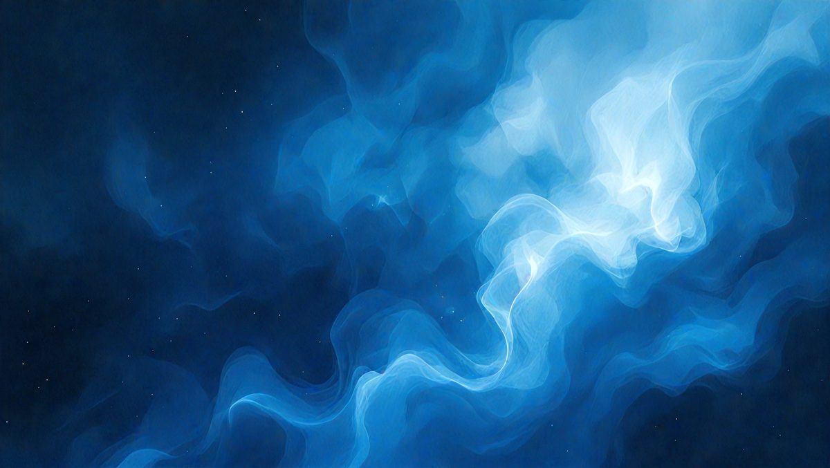 The primary subject of the image is a blue and white swirling pattern, which appears to be a digital art or illustration. The setting is a dark blue background, creating a contrasting effect with the swirling pattern. The visual style suggests that the image is a creative and artistic representation, rather than a photo or a clipart. The dominant colors are blue and white, giving the image a calming and serene atmosphere.