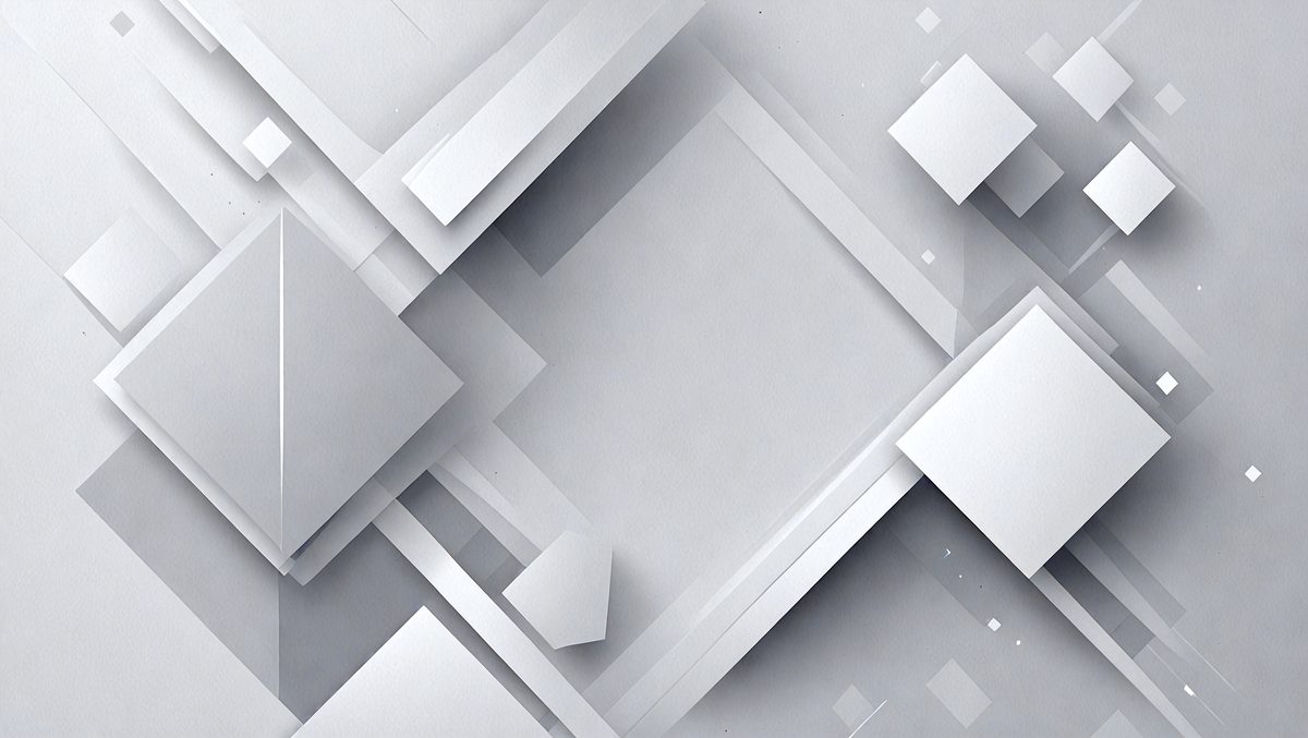 The primary subject of the image is a geometric pattern, which is a digital art piece. The setting is a white background, and the visual style is digital art. The dominant colors are gray and white, creating a clean and minimalist atmosphere.