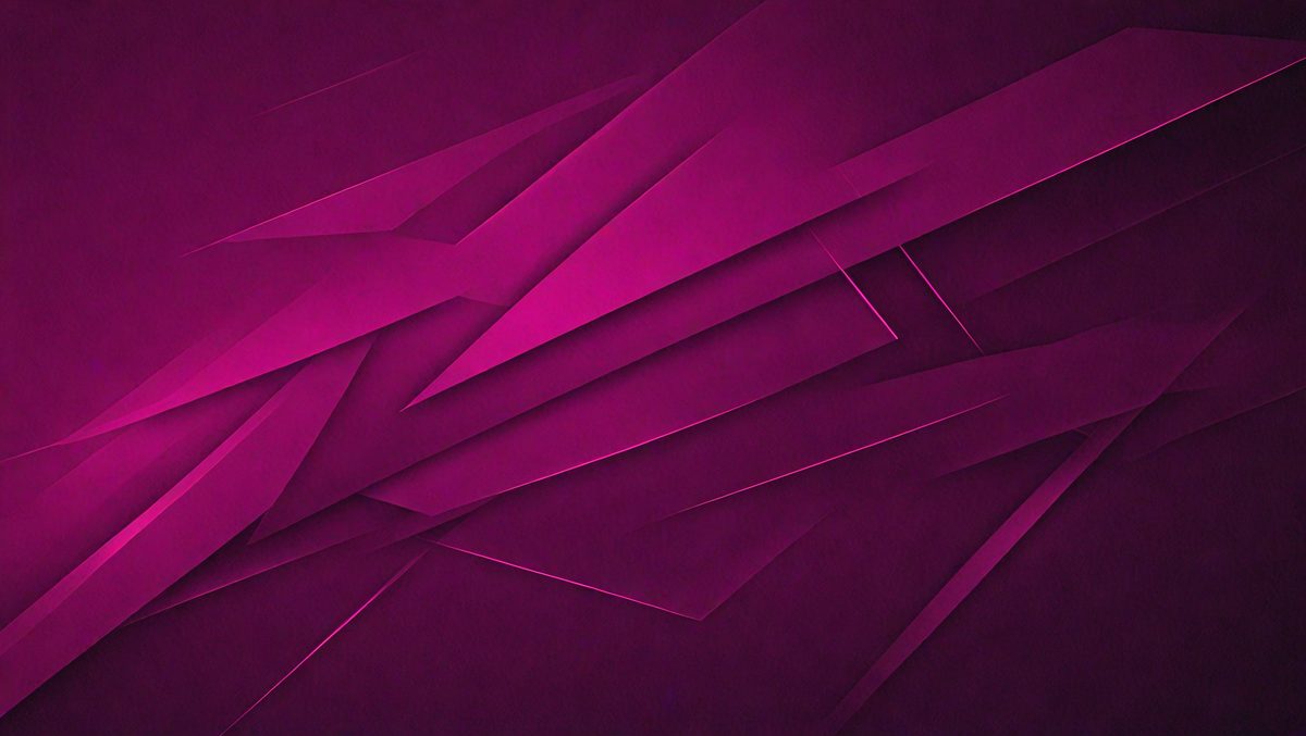 The primary subject of the image is a purple background with a pattern of triangles. The setting is a dark room, and the visual style appears to be a digital art or illustration. The dominant colors are purple and black, creating a moody and dramatic atmosphere.