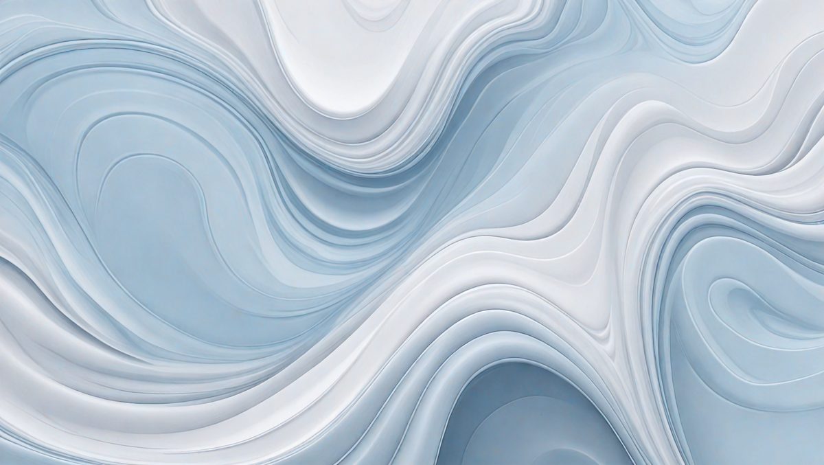 The primary subject of the image is a large, white, and blue wave. The wave is the main focus of the image, and it appears to be a digital art or illustration. The setting is a blue and white ocean, with the wave being the main element in the scene. The visual style gives the impression of a dynamic and powerful force of nature. The dominant colors in the image are blue and white, creating a sense of calmness and tranquility.