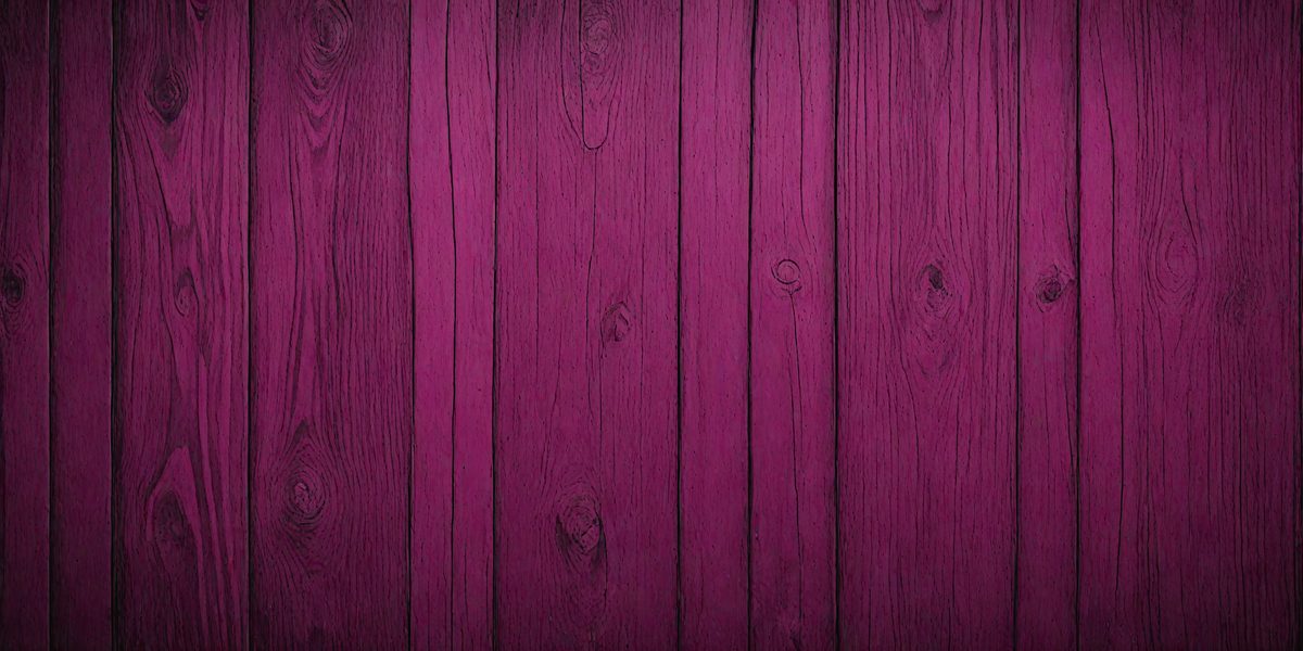 The primary subject of the image is a wooden wall with a purple color. The setting is a room with a wooden surface, and the visual style is a close-up of the wooden wall. The dominant colors are purple and brown, creating a warm and cozy atmosphere.