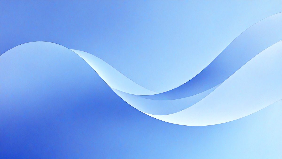 The primary subject of the image is a blue wave pattern. The setting is a blue background, and the visual style appears to be a digital art or illustration. The dominant colors are blue and white, creating a calm and serene atmosphere.