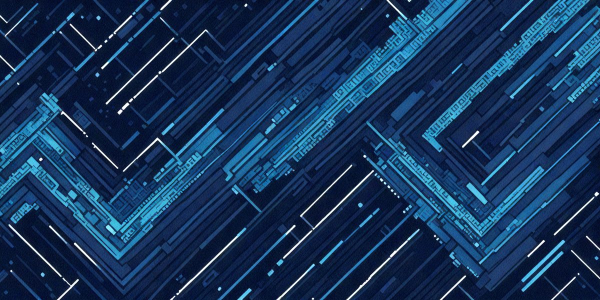 The primary subject of the image is a blue and black patterned background. The setting is a digital art or illustration, with a blue and black color scheme. The visual style is a combination of digital art and illustration, creating a unique and intricate design. The overall atmosphere is one of complexity and intricacy, with the blue and black patterned background serving as the main focus of the image.