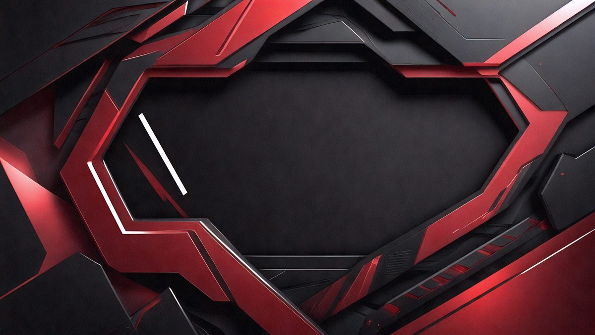 The primary subject of the image is a red and black patterned background. The setting is a black background, which contrasts with the red and black pattern. The visual style is a digital art or illustration, as the pattern appears to be a digital design. The colors and mood of the image are bold and striking, with the red and black pattern creating a sense of depth and contrast.