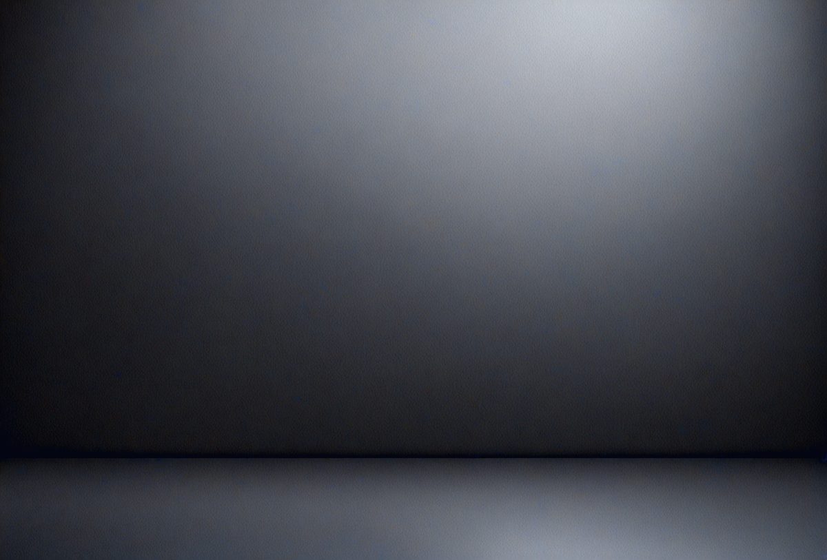 The primary subject of the image is a large, empty room with a gray wall. The setting is a dark room, possibly a basement, with a black background. The visual style is a black and white photo, giving the image a classic and timeless appearance. The colors and mood are predominantly dark and moody, creating a sense of mystery and solitude.