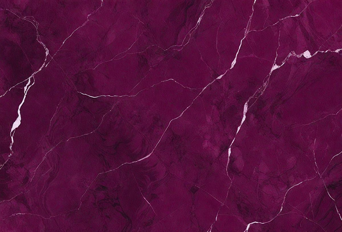 The primary subject of the image is a marble wall with a purple hue. The setting is a room with a purple marble wall, which serves as the background. The visual style is a close-up of the marble wall, showcasing its texture and color. The colors and mood of the image are predominantly purple, creating a calm and elegant atmosphere.