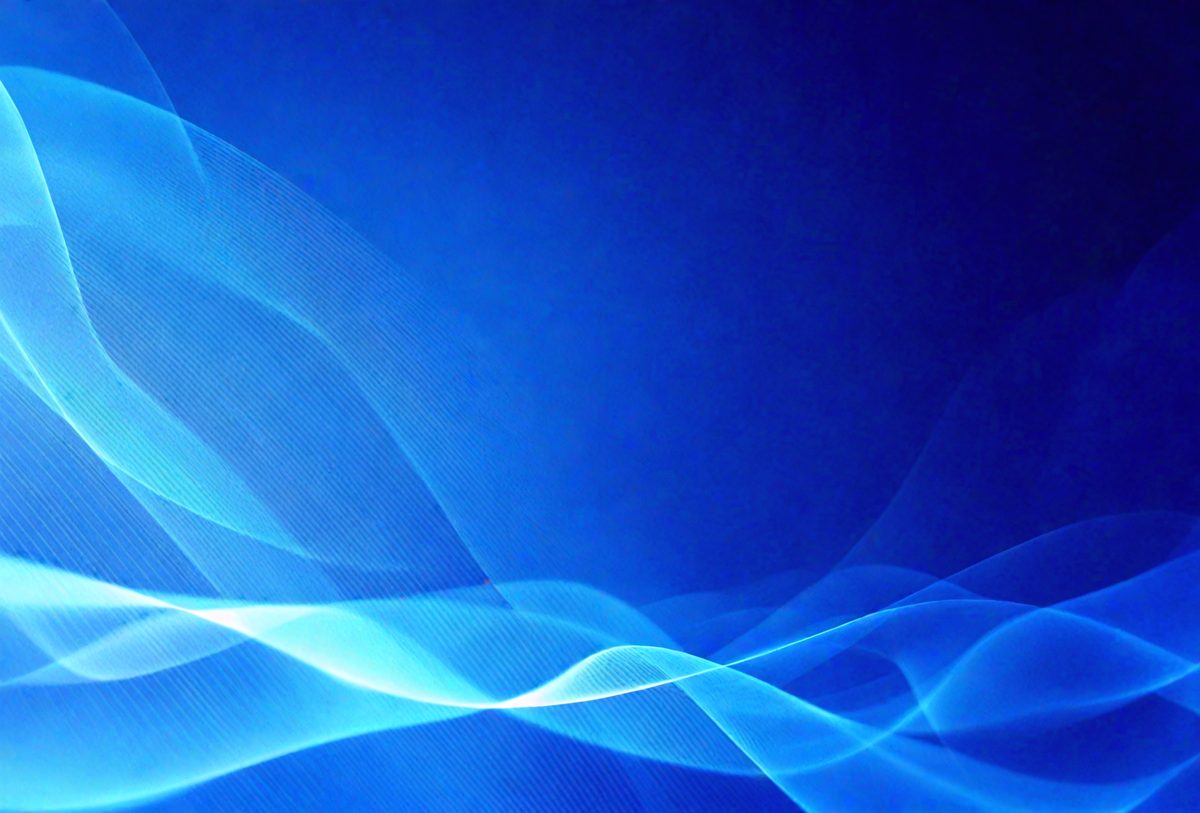 The primary subject of the image is a blue background with a pattern of blue and white waves. The setting is a dark room, and the visual style is a digital art or illustration. The dominant colors are blue and white, creating a calm and serene atmosphere.