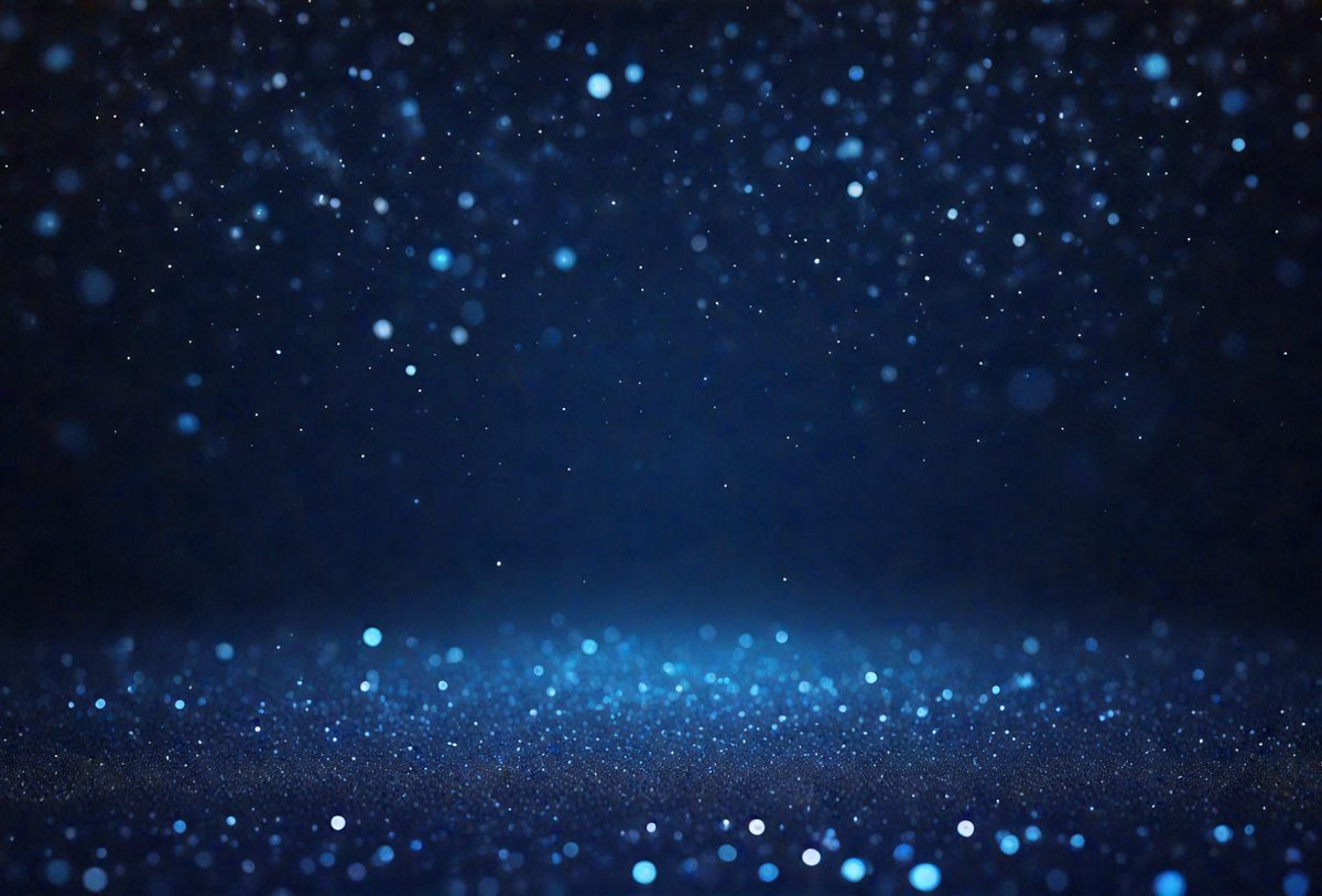The primary subject of the image is a blue sky filled with stars. The setting is a dark, star-filled sky, which creates a sense of depth and mystery. The visual style is a photo, capturing the beauty of the night sky. The colors and mood are predominantly blue, with the stars adding a touch of white and sparkling light.