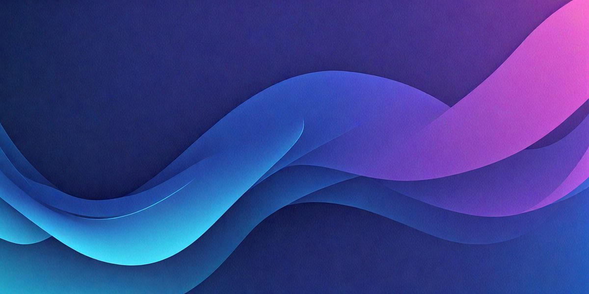 The primary subject of the image is a blue wave, which is the main focus of the scene. The setting is a blue background, and the visual style is a digital art or illustration. The dominant colors in the image are blue and purple, creating a calm and serene atmosphere.
