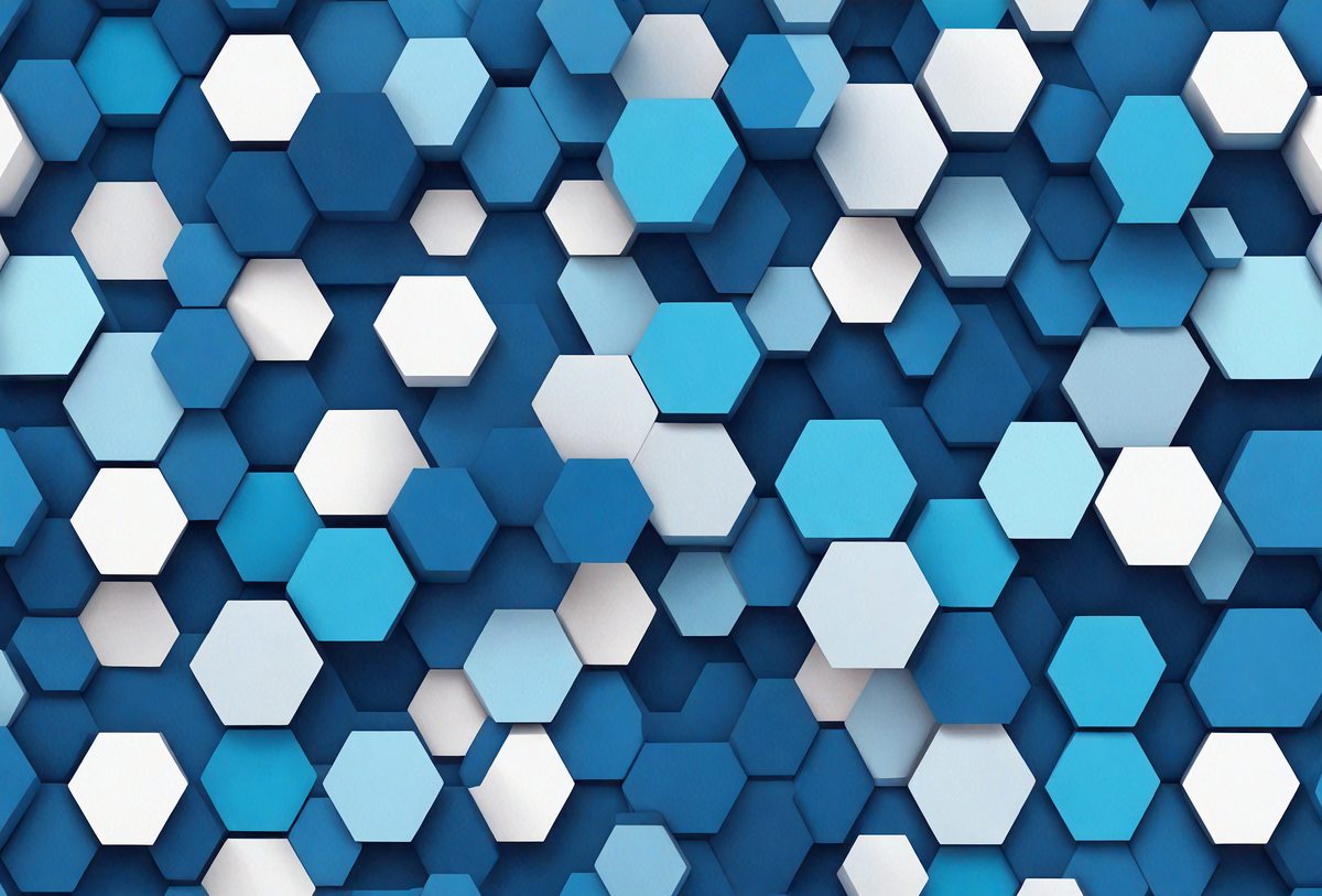 The primary subject of the image is a blue and white patterned wallpaper. The setting is a room with a blue and white wallpapered wall. The visual style is a digital art or illustration, as the pattern is intricate and well-defined. The dominant colors are blue and white, creating a calm and soothing atmosphere.