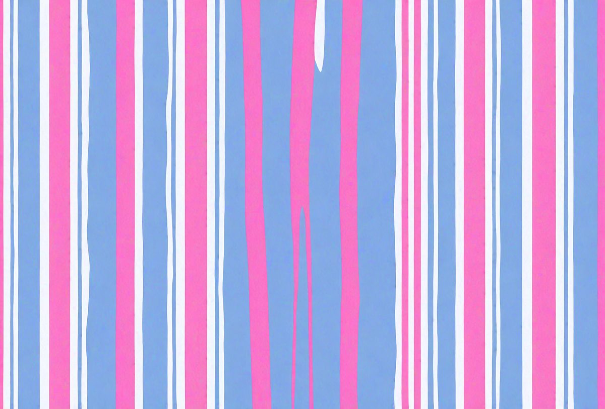 The primary subject of the image is a blue and pink striped pattern. The setting is a blue background, and the visual style appears to be a digital art or illustration. The dominant colors are blue and pink, creating a vibrant and lively atmosphere.