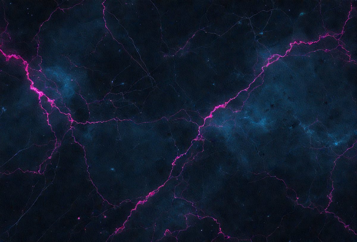 The primary subject of the image is a blue and purple background with a pattern of red streaks. The setting appears to be a space or an artistic creation, as the background is described as a "space background" and a "digital art" in different sentences. The visual style is a combination of digital art and a photo, creating a unique and intriguing atmosphere. The dominant colors are blue, purple, and red, with the red streaks adding a striking contrast to the overall composition.