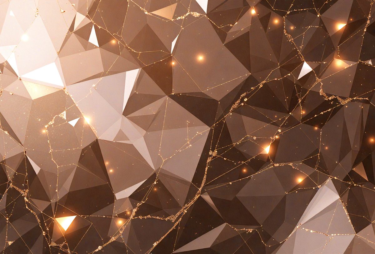 The primary subject of the image is a close-up of a patterned surface, possibly a wall or a piece of art. The setting appears to be a room with a white background. The visual style of the image is a combination of digital art and illustration, creating a unique and intricate pattern. The colors in the image are predominantly gold and brown, giving the scene a warm and inviting atmosphere.