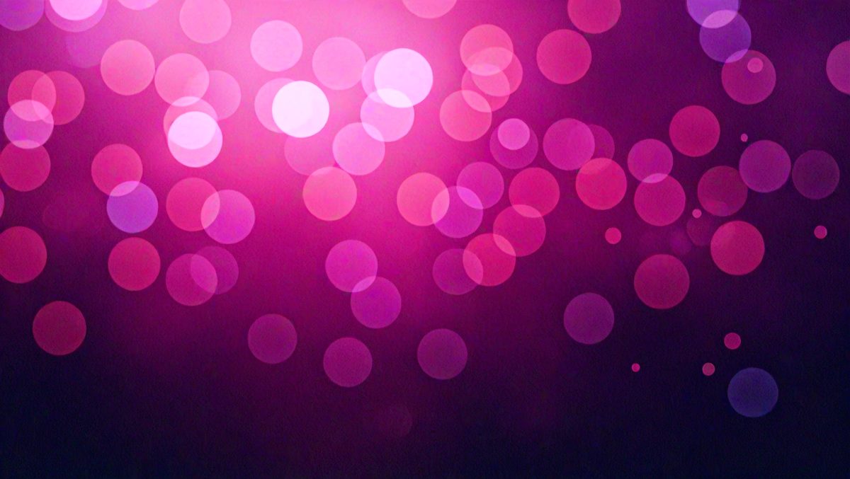 The primary subject of the image is a purple background with a pattern of pink and white dots. The setting is a dark background, which contrasts with the bright colors of the dots. The visual style appears to be a digital art or illustration, as the dots are arranged in a visually appealing manner. The colors and mood of the image are predominantly purple and pink, creating a warm and inviting atmosphere.