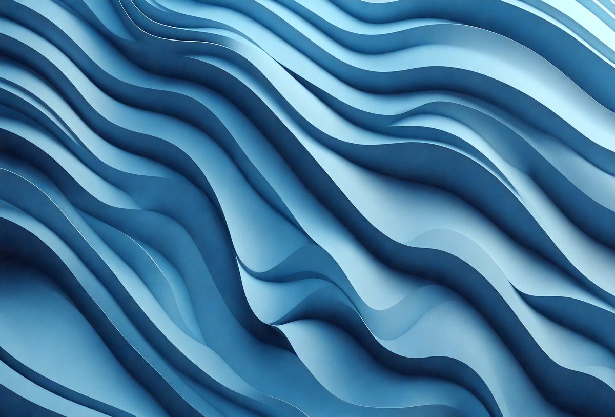 The primary subject of the image is a blue and white wave pattern, which is the main object, scene, or focus of the image. The setting or background features a blue and white color scheme, which adds to the overall atmosphere of the image. The visual style of the image is a combination of photo and digital art, creating a unique and eye-catching design. The colors and mood of the image are predominantly blue and white, giving it a calm and soothing appearance.