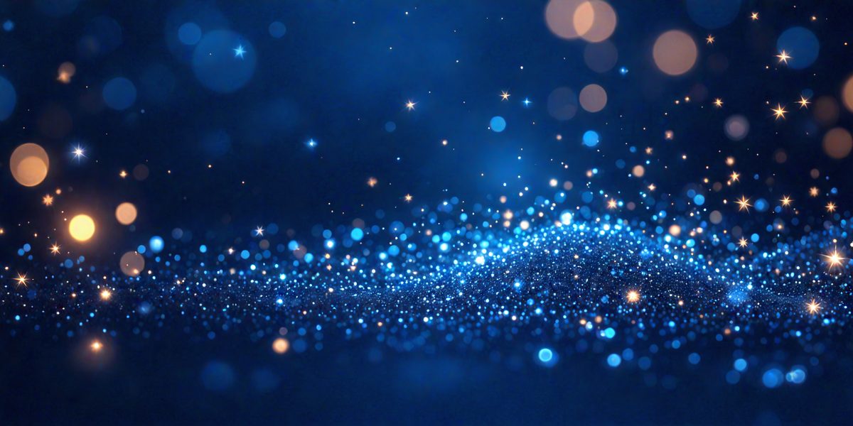 The primary subject of the image is a blue background with a pattern of bright, shining lights. The setting appears to be a night sky, with the lights creating a mesmerizing effect. The visual style of the image is a combination of a photo and digital art, as it captures the beauty of the night sky with the bright lights. The colors and mood of the image are predominantly blue, creating a serene and calming atmosphere.