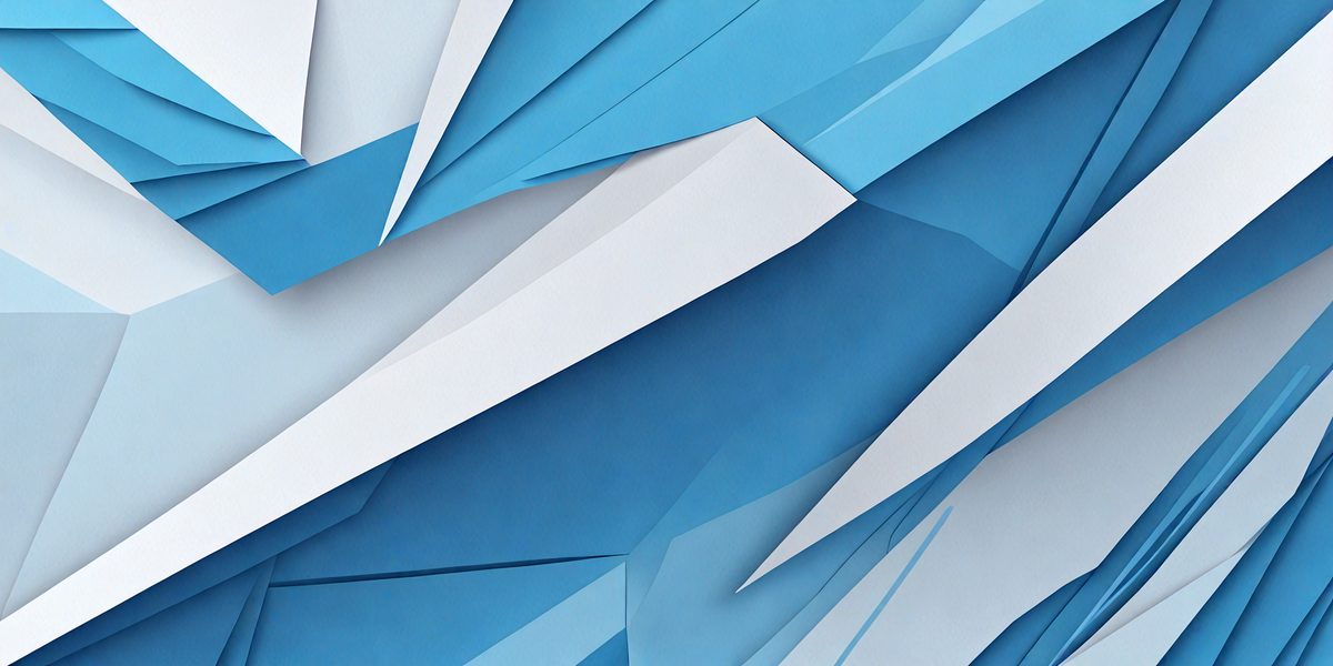 The primary subject of the image is a blue and white geometric pattern. The setting is a blue background, and the visual style appears to be a digital art or illustration. The dominant colors are blue and white, creating a calm and soothing atmosphere.