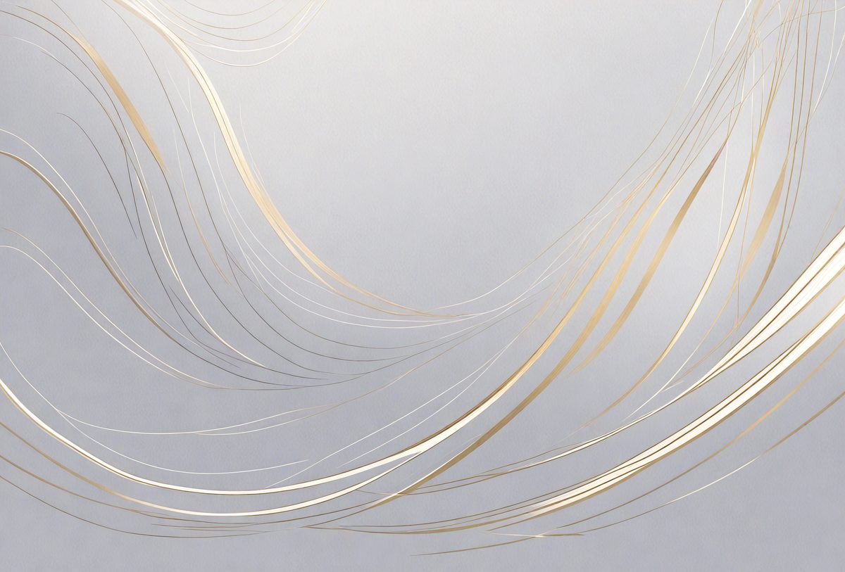 The primary subject of the image is a close-up of a piece of hair, possibly a strand of hair or a hair extension. The setting is a white background, which provides a clean and minimalistic look. The visual style appears to be a close-up of a hair strand, possibly a digital art or illustration. The colors in the image are predominantly white, which gives the image a clean and minimalistic appearance.