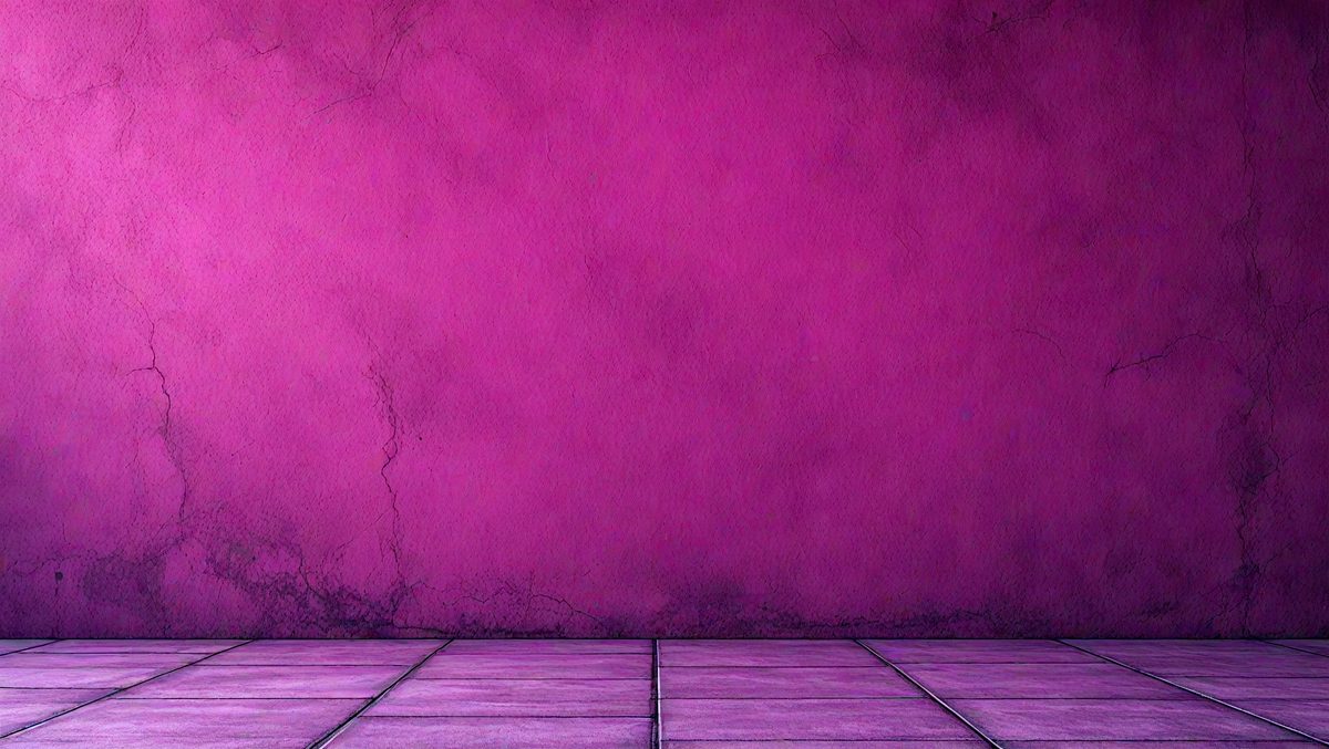 The primary subject of the image is a purple wall. The setting is a room with a purple wall, and the visual style is a digital art or illustration. The dominant colors are purple and pink, creating a calm and soothing atmosphere.