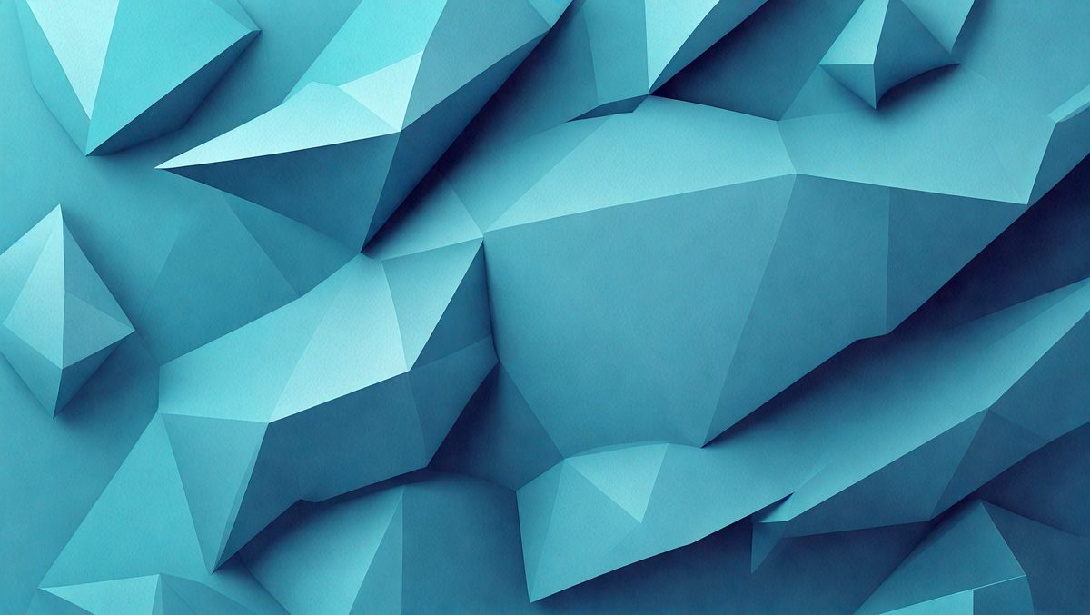 The primary subject of the image is a blue geometric pattern, which appears to be a digital art or illustration. The setting is a blue background, and the visual style is a combination of digital art and illustration. The dominant colors in the image are blue and white, creating a calm and soothing atmosphere.