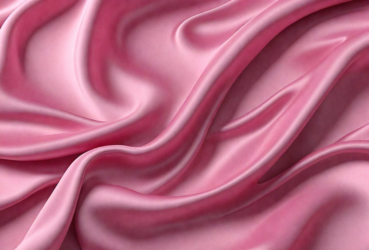 The primary subject of the image is a close-up of a pink fabric, possibly a piece of clothing or a curtain. The setting is a room with a pink background, which adds to the overall atmosphere. The visual style is a close-up of the fabric, showcasing its texture and details. The colors and mood of the image are predominantly pink, creating a warm and inviting atmosphere.