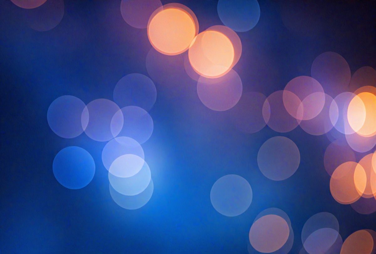 The primary subject of the image is a blue sky filled with bright, colorful lights. The setting is a nighttime sky, and the visual style is a combination of a photo and digital art. The colors and mood of the image are vibrant and lively, with the blue sky contrasting beautifully with the bright lights.
