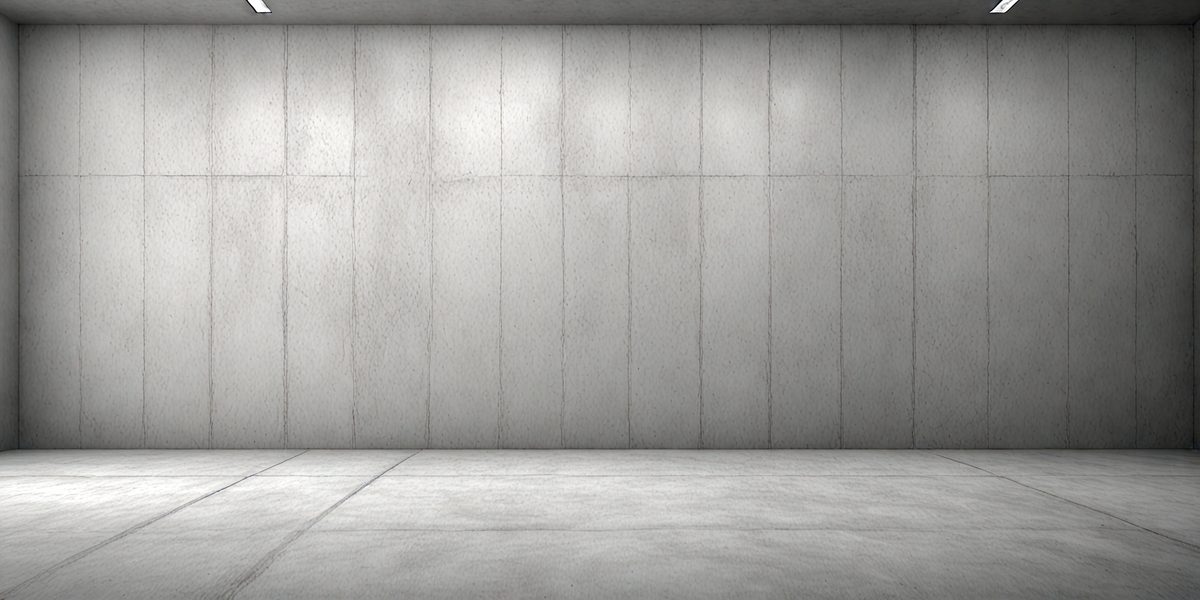 The primary subject of the image is a large, empty room with a white, concrete wall. The setting is a plain, white room with no other objects or decorations. The visual style is a black and white photo, which gives the image a classic and timeless appearance. The colors and mood of the image are predominantly neutral, with a sense of emptiness and simplicity.