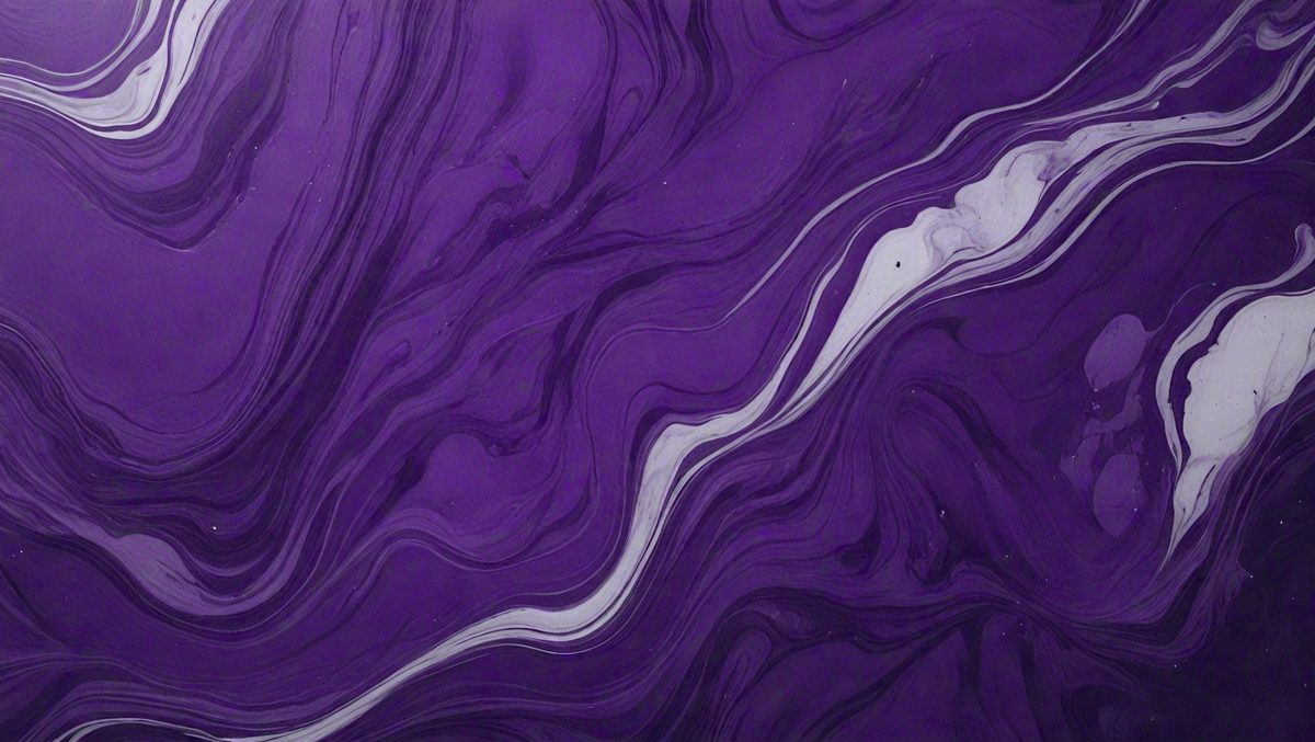 Purple and white swirls on a purple background.
