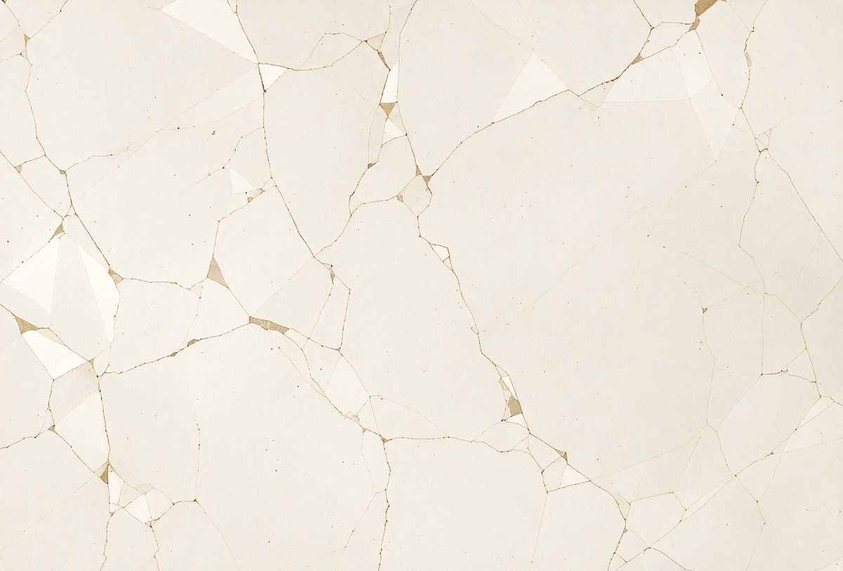 The primary subject of the image is a white marble wall with a pattern of holes and cracks. The setting is a room with a white marble floor. The visual style is a close-up of the marble wall, showcasing its unique texture and pattern. The colors and mood of the image are predominantly white, giving it a clean and elegant appearance.