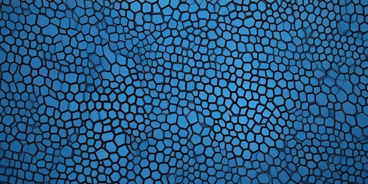 The primary subject of the image is a close-up of a blue, textured surface. The setting appears to be a blue background, possibly a wall or a piece of art. The visual style of the image is a close-up of a textured surface, which gives it a unique and intriguing appearance. The dominant colors in the image are blue and possibly some other shades of blue, creating a calm and soothing atmosphere.