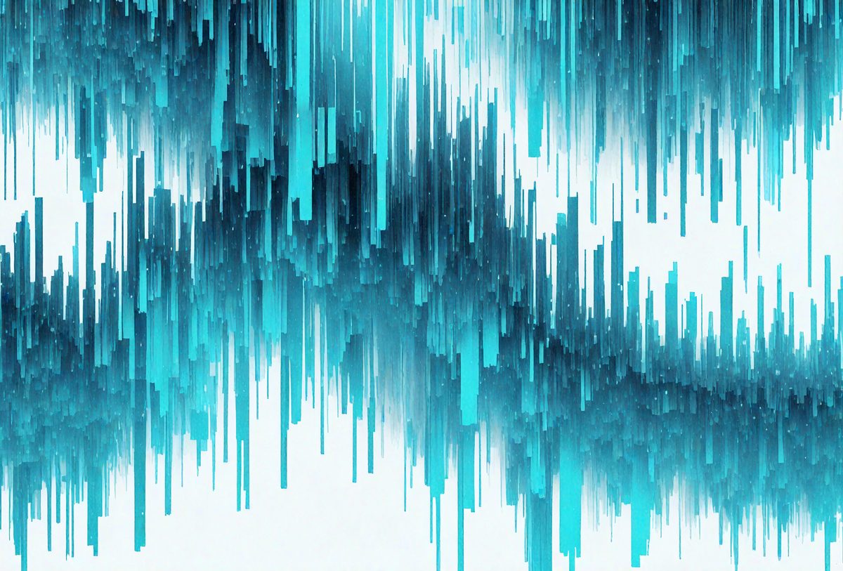 The primary subject of the image is a blue and white patterned background. The setting is a white surface, and the visual style appears to be a digital art or illustration. The dominant colors are blue and white, creating a calm and soothing atmosphere.