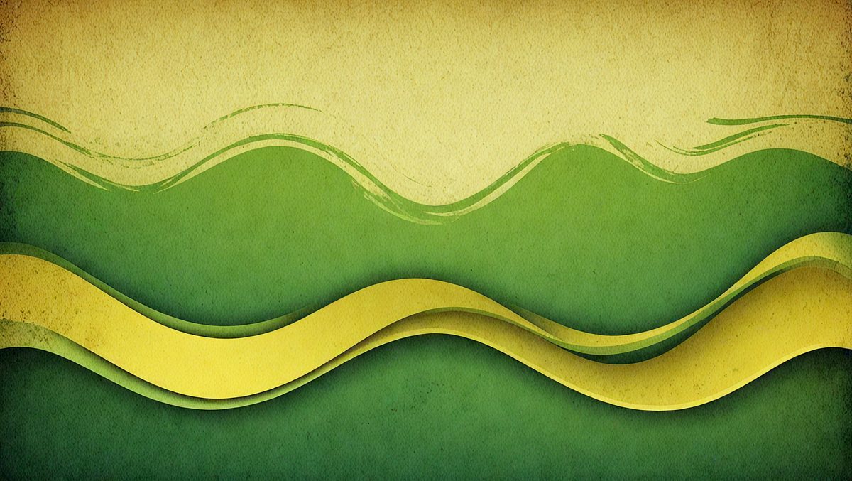 The primary subject of the image is a green and yellow wave, which is the main focus of the scene. The wave is depicted in a digital art style, giving it a unique and vibrant appearance. The setting is a green and yellow background, which complements the wave and adds to the overall atmosphere of the image. The colors and mood of the image are lively and energetic, with the green and yellow hues creating a sense of movement and dynamism.