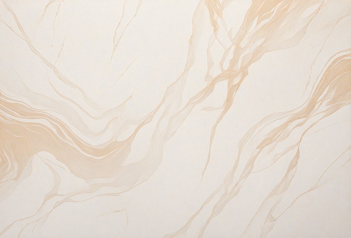 The primary subject of the image is a marble wall with a patterned design. The setting is a room with a white background, which contrasts with the marble wall. The visual style is a close-up of the marble wall, showcasing its intricate pattern. The colors and mood of the image are predominantly white, giving it a clean and elegant appearance.